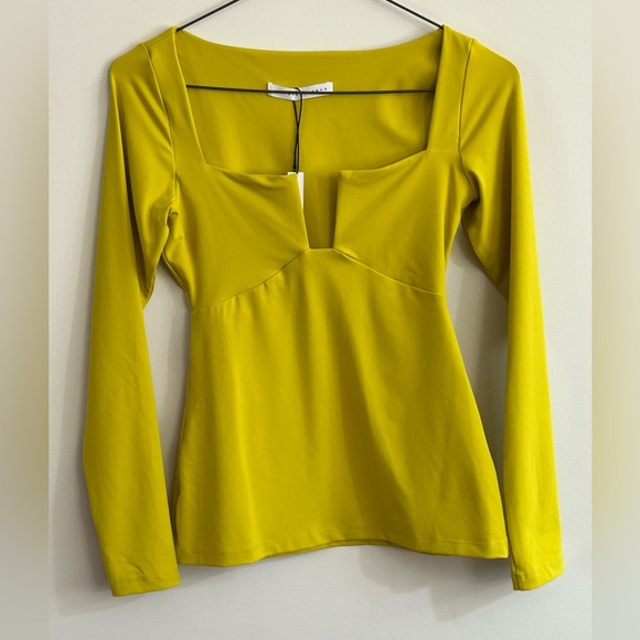 Susana Monaco Square Sweetheart Top Women’s Large Endive Long Sleeve Pullover - Picture 2 of 12